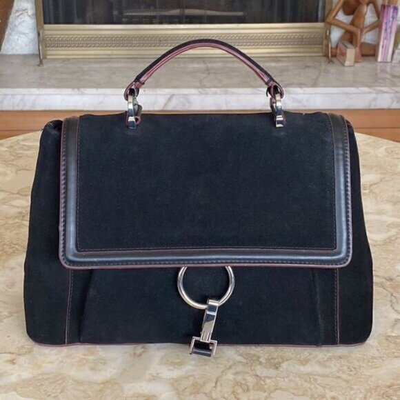 Handbags - Zara Basic Collection Suede Satchel Bag